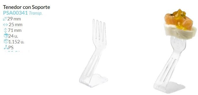 Tenedor Con Soporte De 71X29X25Mm  Pack 24 Unid