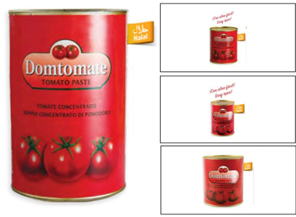 Tomate concentrado DOMTOMATE (varios tamaños 4,5kg2,8kg,800gr,400gr)