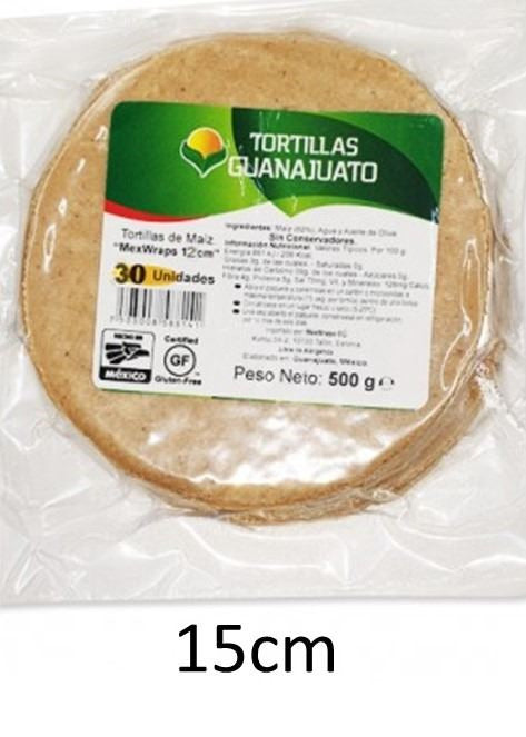 Tortilla Maiz Blanco 15 cm - Guanajuato caja 10 *1 unidades