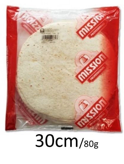 Tortilla Trigo  30 cm x 80 g - SL - Mission caja 6 * 18 unidades