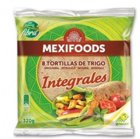 Tortilla Trigo Integral 20 cm (Girasol) - Mexifoods caja 14 * 8 unidades