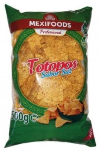 Totopos Fritos Triangulares (Girasol) - Mexifoods caja 12 * 500 unidades
