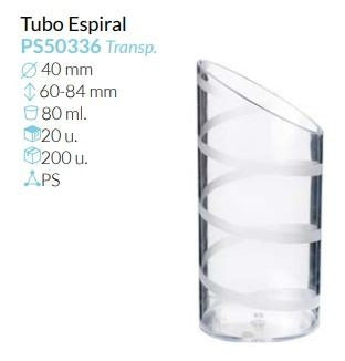 Tubo Espiral Tte Ø 40 Mm Alto 60-84 Mm 80 Ml Pack 20 Unid