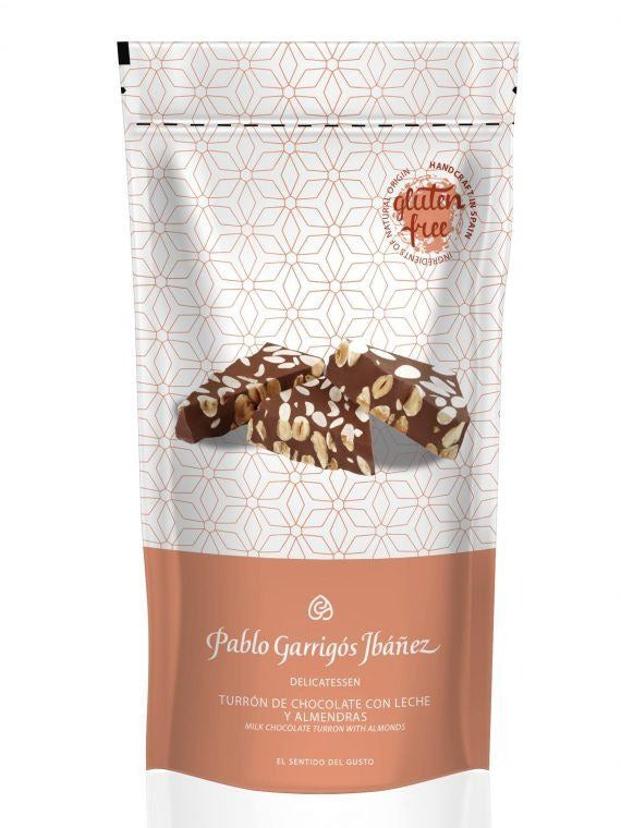Turrón De Chocolate Con Leche Y Almendras En Mini Porciones Bolsa Zip Delicatessen 100 G Nuevo