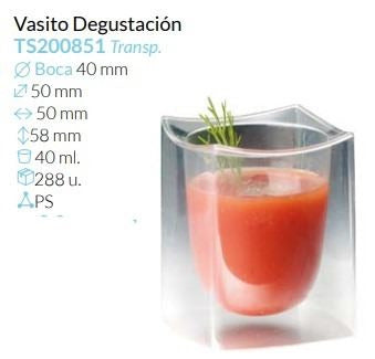 Vasito Degustacion Tte. Ø40 50X50X58 Mm 40 Ml Caja 288 Unid