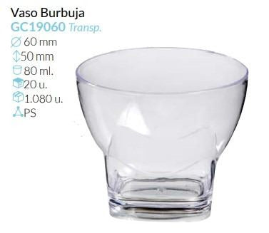 Vaso Burbuja Tte. Ø 60 Mm Alto 50 Mm 80 Ml Pack 20 Unid
