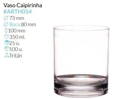 Vaso Caipirinha 350 Ml Pack 25 Unid