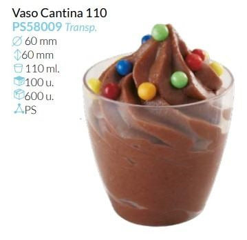 Vaso Cantina 110 Tte. Ø 60 Alto 60 Mm 110 Ml Pack 100 Unid