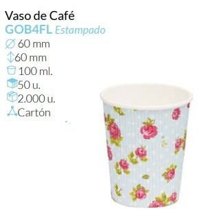 Vaso De Cafe Ø 60 Alto 60Mm 100 Ml Pack 50 Unidades