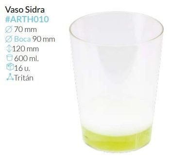 Vaso Sidra 600 Ml Caja 16 Unid