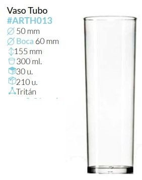 Vaso Tubo 300 Ml Pack 30 Unid