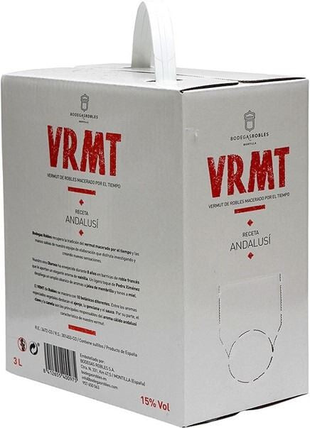 Vermut Vrmt Robles (Vermut Macerado Receta Andaluci) bag&box de 3 litros