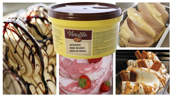 Veteados de base grasa para helados (varios sabores)